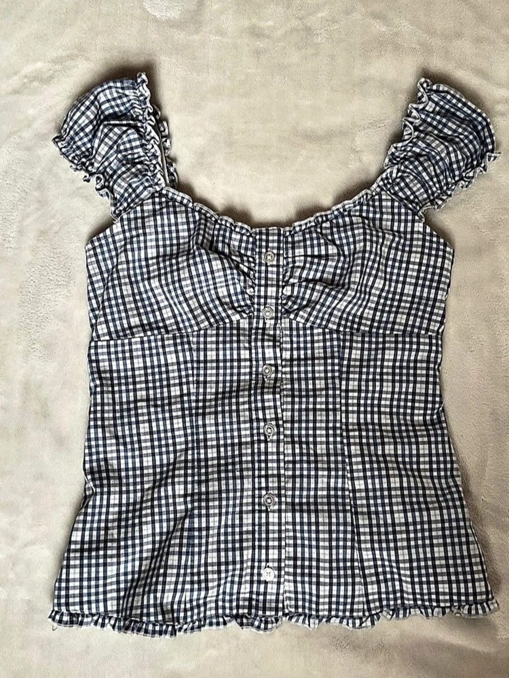 Hollister gingham poplin top40